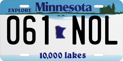 MN license plate 061NOL