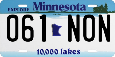 MN license plate 061NON