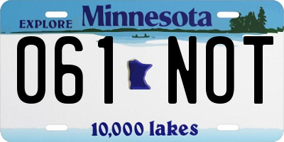 MN license plate 061NOT