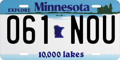 MN license plate 061NOU