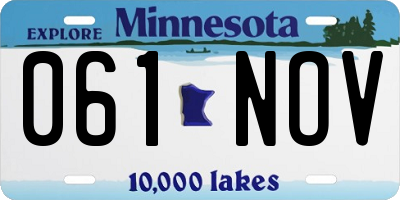 MN license plate 061NOV