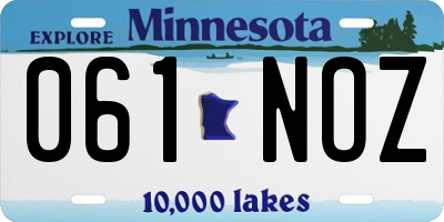 MN license plate 061NOZ