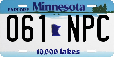 MN license plate 061NPC