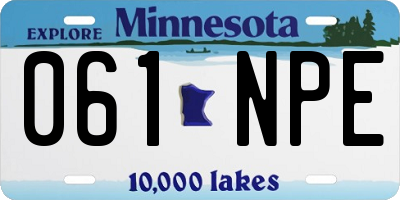 MN license plate 061NPE