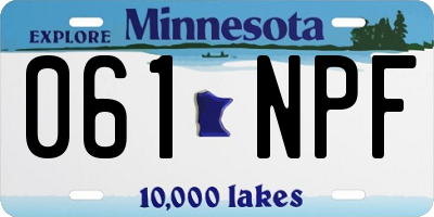MN license plate 061NPF