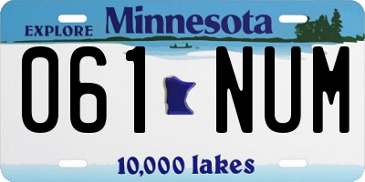 MN license plate 061NUM
