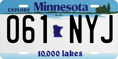 MN license plate 061NYJ