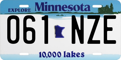 MN license plate 061NZE