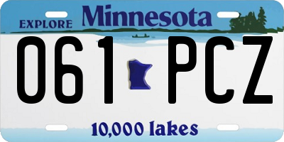 MN license plate 061PCZ