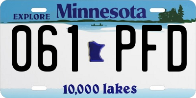 MN license plate 061PFD