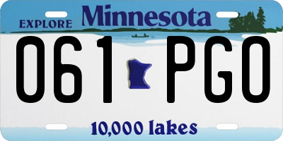 MN license plate 061PGO