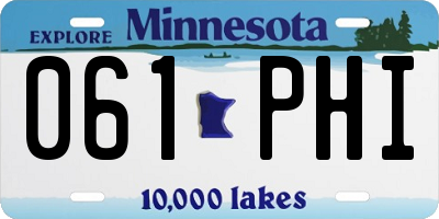 MN license plate 061PHI