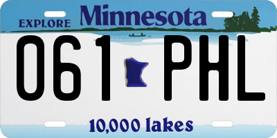 MN license plate 061PHL