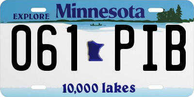 MN license plate 061PIB
