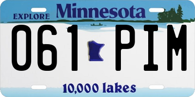 MN license plate 061PIM