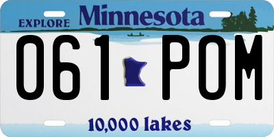 MN license plate 061POM