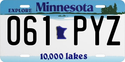 MN license plate 061PYZ