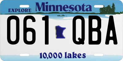 MN license plate 061QBA