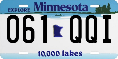 MN license plate 061QQI