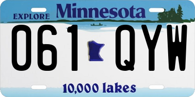 MN license plate 061QYW