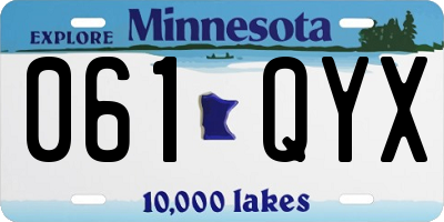 MN license plate 061QYX