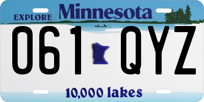 MN license plate 061QYZ