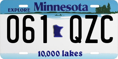 MN license plate 061QZC
