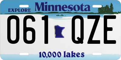 MN license plate 061QZE