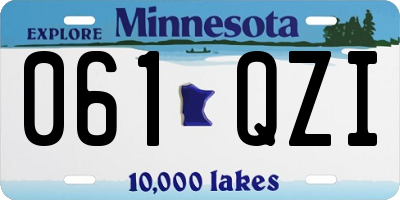 MN license plate 061QZI