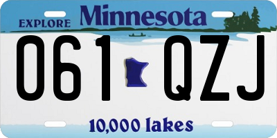 MN license plate 061QZJ