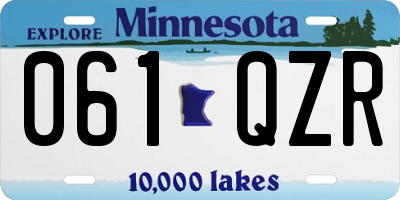 MN license plate 061QZR