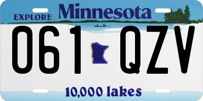 MN license plate 061QZV