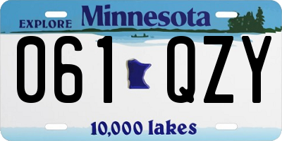 MN license plate 061QZY