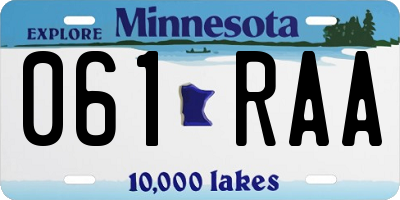 MN license plate 061RAA