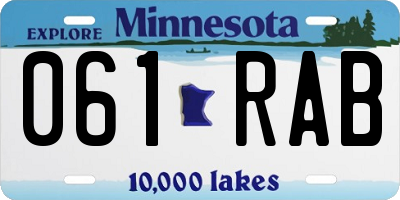 MN license plate 061RAB