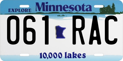 MN license plate 061RAC