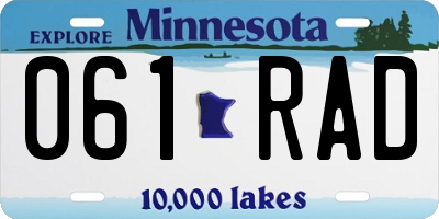MN license plate 061RAD