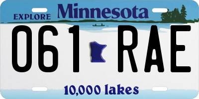 MN license plate 061RAE