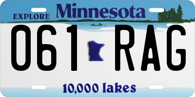 MN license plate 061RAG
