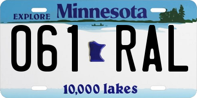 MN license plate 061RAL