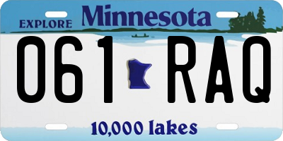 MN license plate 061RAQ
