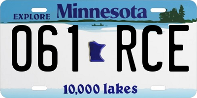 MN license plate 061RCE