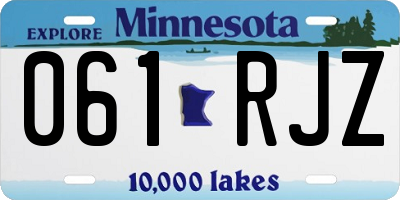MN license plate 061RJZ