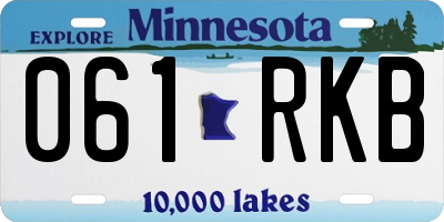 MN license plate 061RKB