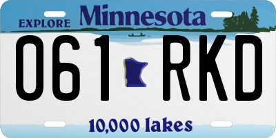 MN license plate 061RKD