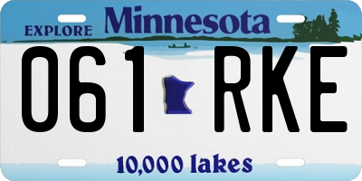 MN license plate 061RKE