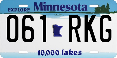 MN license plate 061RKG