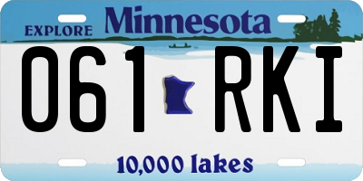 MN license plate 061RKI