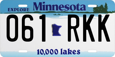 MN license plate 061RKK