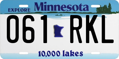 MN license plate 061RKL